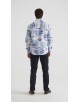 1506208-10 Chemise coupe droite à motifs - Blanc