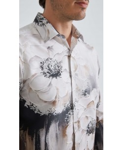 1506208-11 Chemise coupe droite à motifs