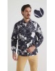 1506208-12 Chemise coupe droite à motifs - Marine