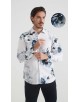 1506208-13 Chemise coupe droite à motifs - Blanc