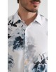 1506208-13 Chemise coupe droite à motifs - Blanc