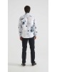 1506208-13 Chemise coupe droite à motifs - Blanc