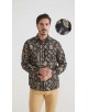 1506208-15 Chemise coupe droite à motifs - Noir