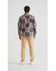 1506208-16 Chemise coupe droite à motifs - Camel