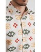 1506208-18 Chemise coupe droite à motifs - Beige