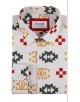 1506208-18 Chemise coupe droite à motifs - Beige