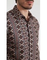 1506208-19 Chemise coupe droite à motifs - Multi