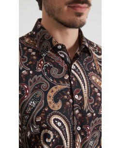 1506208-20 Chemise coupe droite à motifs - Multi