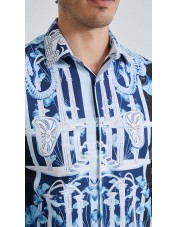 1506209-10 Chemise coupe droite à motifs