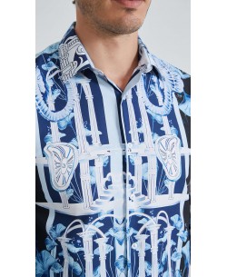 1506209-10 Chemise coupe droite à motifs
