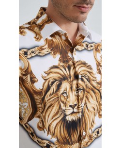 1506209-02 Chemise coupe droite à motifs