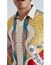1506209-03 Chemise coupe droite à motifs