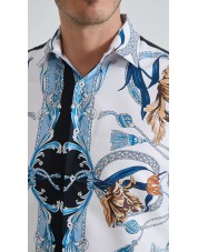 1506209-04 Chemise coupe droite à motifs