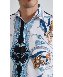 1506209-04 Chemise coupe droite à motifs
