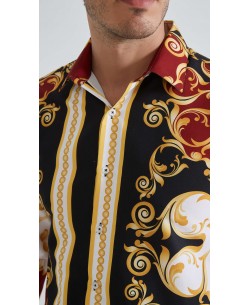 1506209-05 Chemise coupe droite à motifs