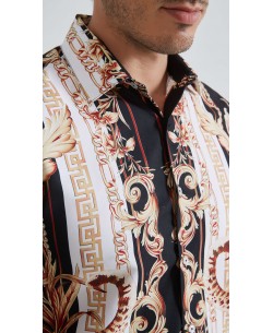 1506209-06 Chemise coupe droite à motifs