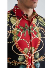 1506209-07 Chemise coupe droite à motifs