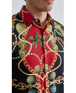 1506209-07 Chemise coupe droite à motifs