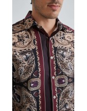 1506209-09 Chemise coupe droite à motifs