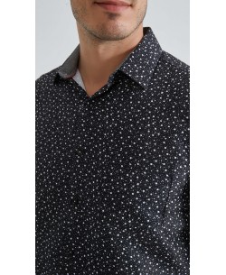 1506304-05 Patterned sleeveless shirt comfort fit - Black