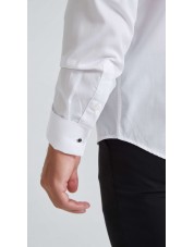 BM-05-1 Chemise blanche coupe droite à poignets mousquetaires