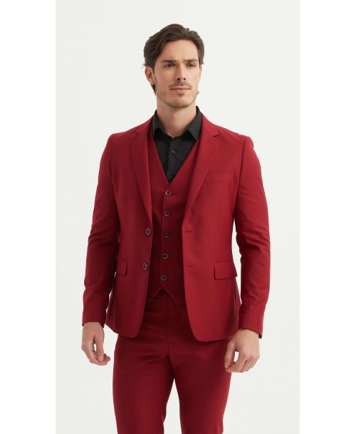 COS-H030 Costume 3 pcs (T46 à T58) - Rouge foncé