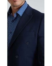 COS-H050 Costume croisé 2 pièces (T46 à T58) - Marine