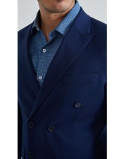 COS-H052 Costume croisé 2 pièces (T46 à T58) -  Bleu