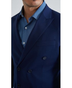 COS-H052 2 pieces double breasted suit (T46 to T58) - Blue