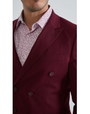 COS-H054 Costume croisé 2 pièces (T46 à T58) - Bordeaux