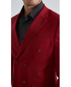 COS-H058 2 pieces double breasted suit (T46 to T58) - Red