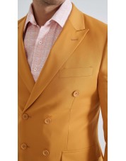 COS-H059 Costume croisé 2 pièces (T46 à T58) - Moutarde