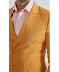 COS-H059 2 pieces double breasted suit (T46 to T58) - Mustard