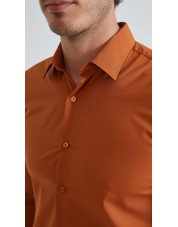 SLIM1009-88 Chemise slim fit - Terracotta