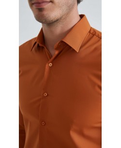 SLIM1009-88 Chemise slim fit - Terracotta