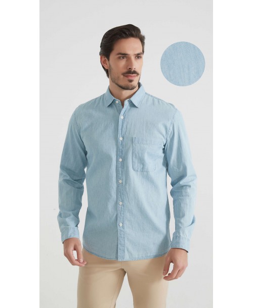 DN-J052-03 Chemise jean - Bleu ciel