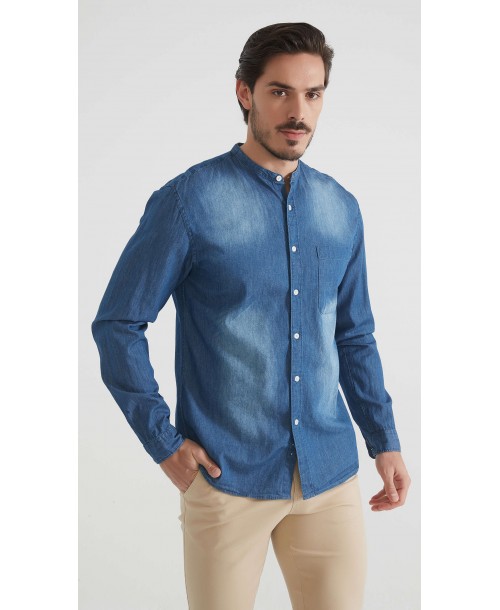 DN-J053-01 Chemise jean - Bleu foncé