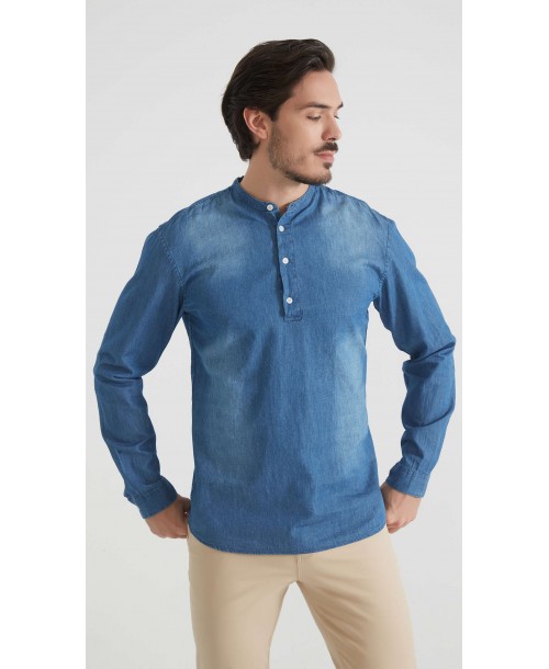 DN-J054-01 Chemise jean - Bleu foncé
