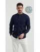 ENZO-116-04 Chemise col mao - Marine