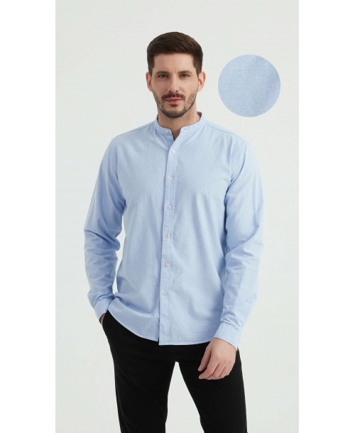 M2501-5 Chemise en oxford - Bleu