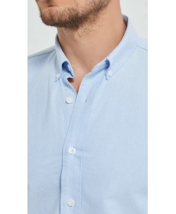 2502-2 Chemise en oxford - Bleu