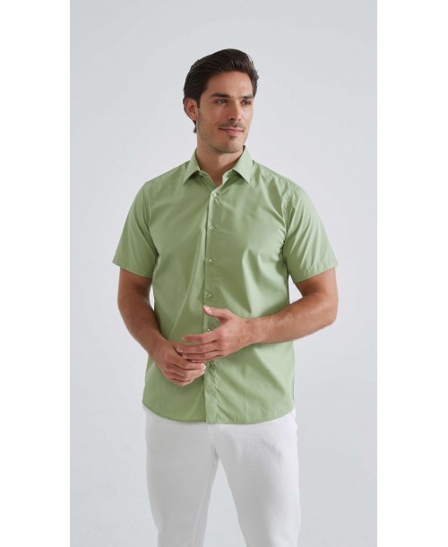 YE-2387 Chemisette vert sauge confort fit