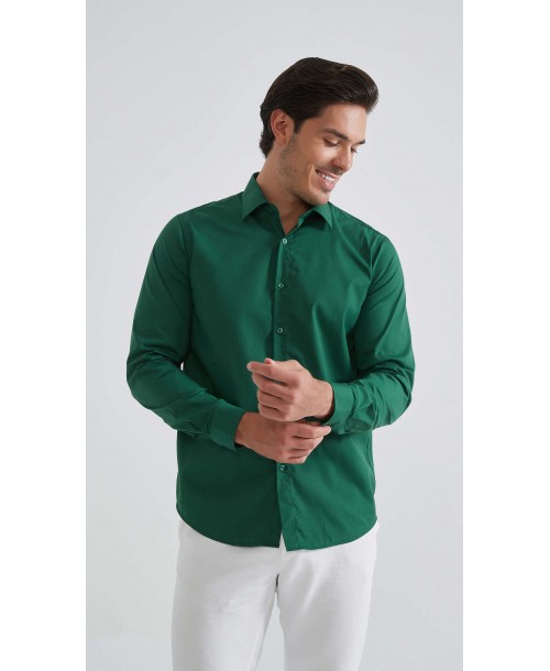 YE-282 Chemise verte coupe confort