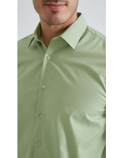 YE-287 Chemise unie coupe confort - Vert sauge