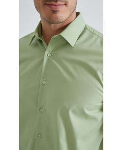 YE-287 Comfort fit plain shirt - Sage green