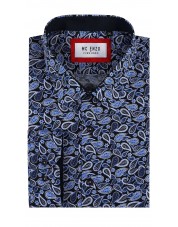 GT-7033-01 Chemise à motifs du 2XL au 5XL- Bleu