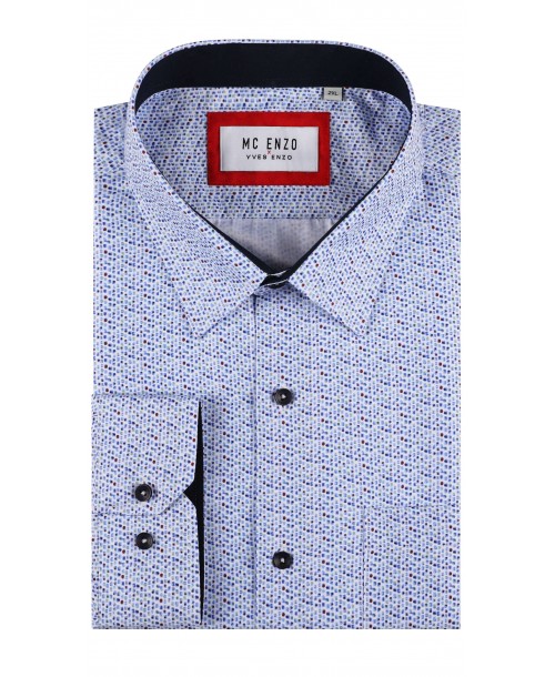 GT-7033-10 Chemise à motifs du 2XL au 5XL- Blanc