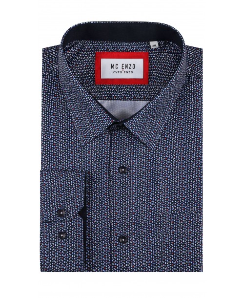 GT-7033-11 Chemise à motifs du 2XL au 5XL- Marine