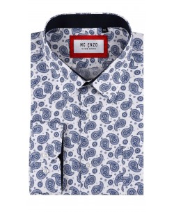 GT-7033-13 Chemise à motifs du 2XL au 5XL- Blanc