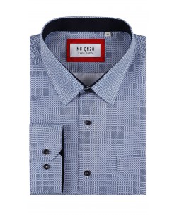 GT-7033-04 Chemise à motifs du 2XL au 5XL- Bleu